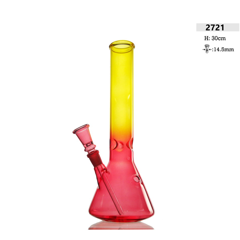 Glass Bong H: 30cm Rot/Gelb
