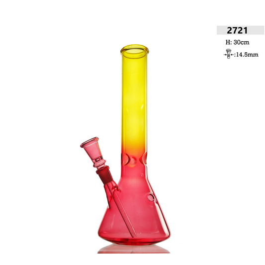 Glass Bong H: 30cm Rot/Gelb