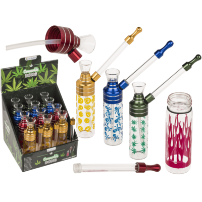 Bong Classic 12 cm mit Mundstück Glas/Metlall